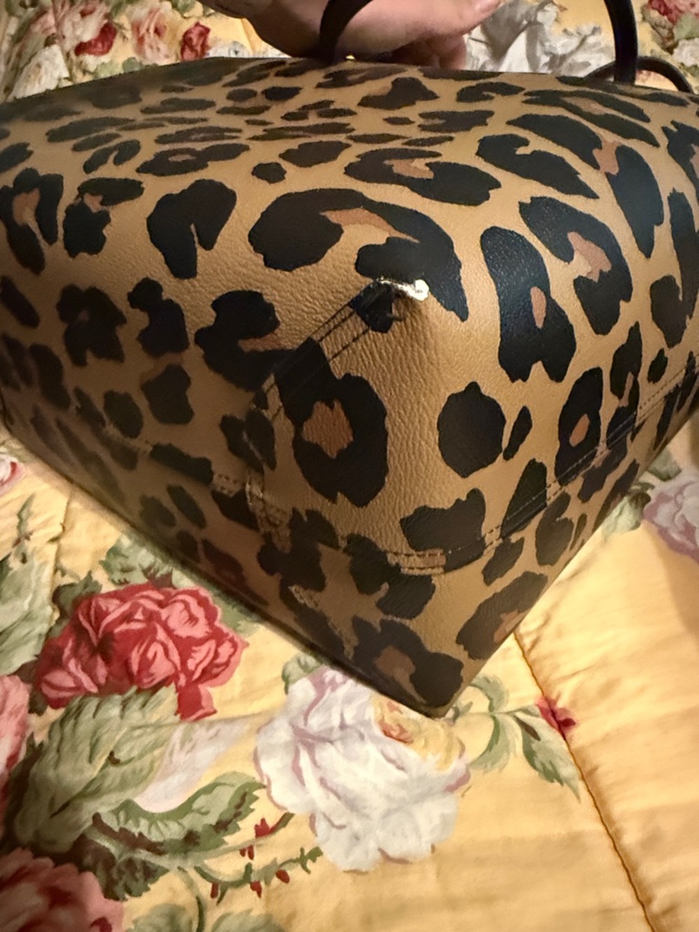 Coach Leopard-Print Tote in Brown and Black - Picture 4 of 6